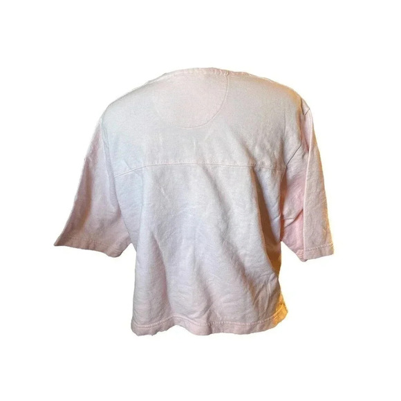 DELICATES SPA SIZE SMALL PINK BUTTON UP CROP SHIRT - Picture 3 of 4